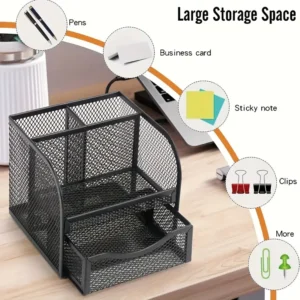 5-Compartment Mesh Desk Organizer