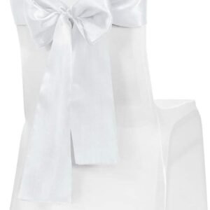 Chair Bow Satin White (20 pack)