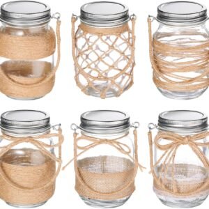 Hanging Mason Jar Vases (6 pack)