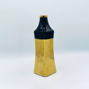 Aesthetic Black Gold Ceramic Vase