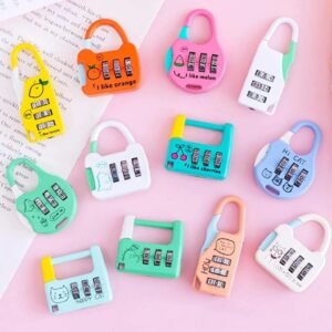 FunBlast 3-Digit Password Lock – Keyless Mini Padlock for Luggage, Travel & Briefcases 1pc
