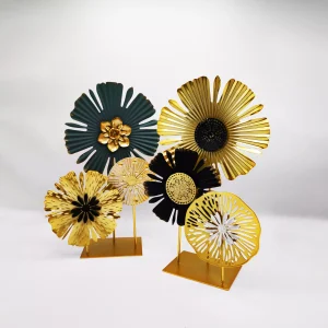 Modern Metallic Flower Tabletop Decor (Single Piece)